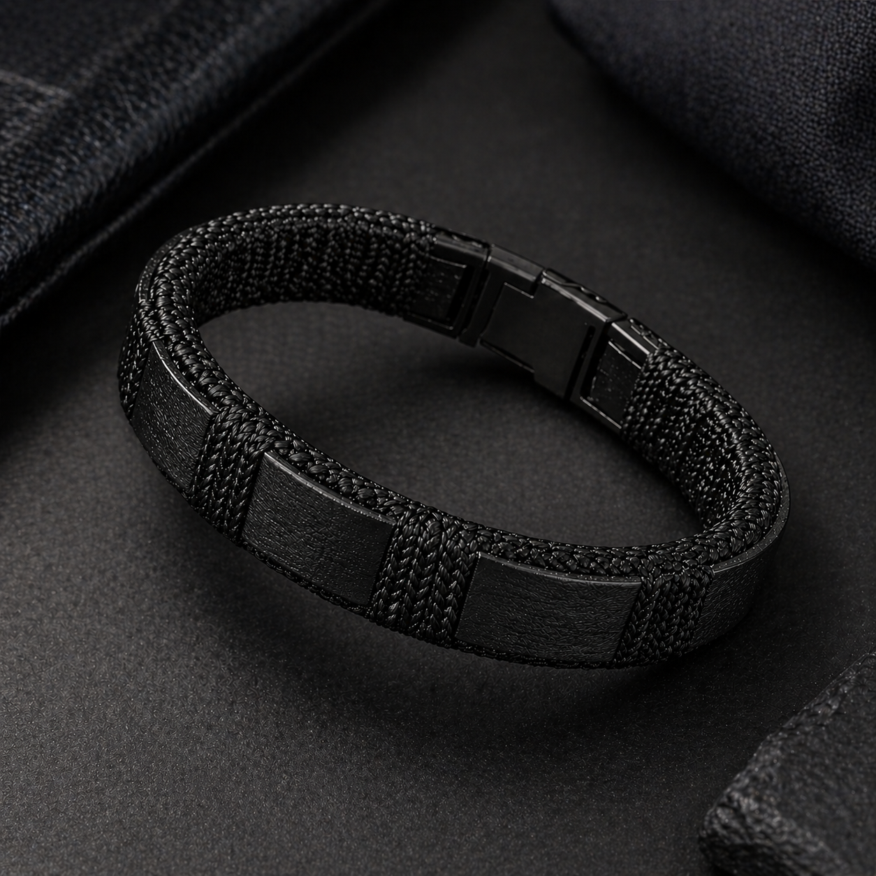 The Onyx Stealth Braided Bracelet | Matte Black Edition