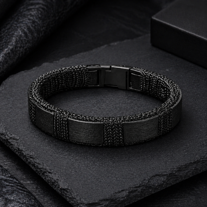 The Onyx Stealth Braided Bracelet | Matte Black Edition