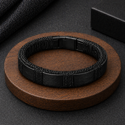 The Onyx Stealth Braided Bracelet | Matte Black Edition