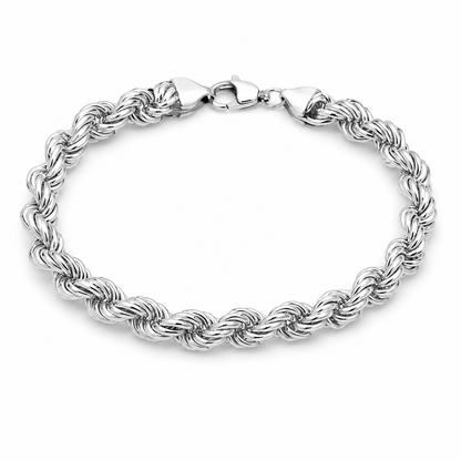 Silver Rope Chain Bracelet