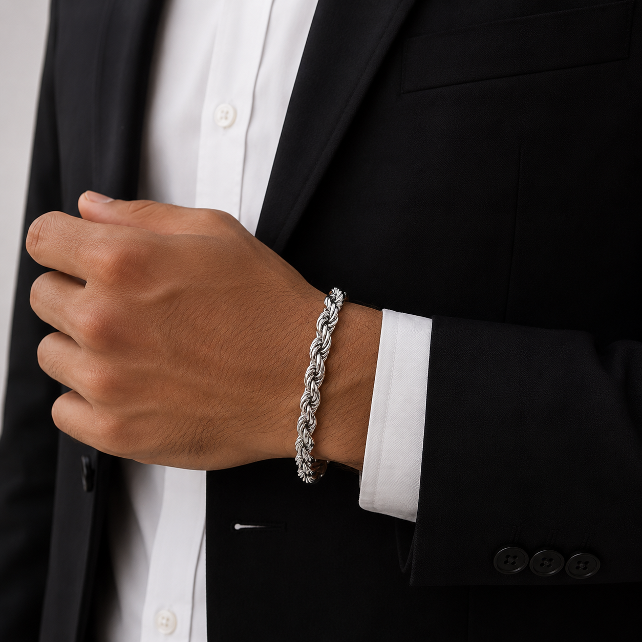 Silver Rope Chain Bracelet