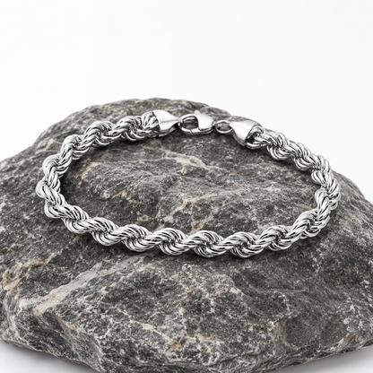 Silver Rope Chain Bracelet