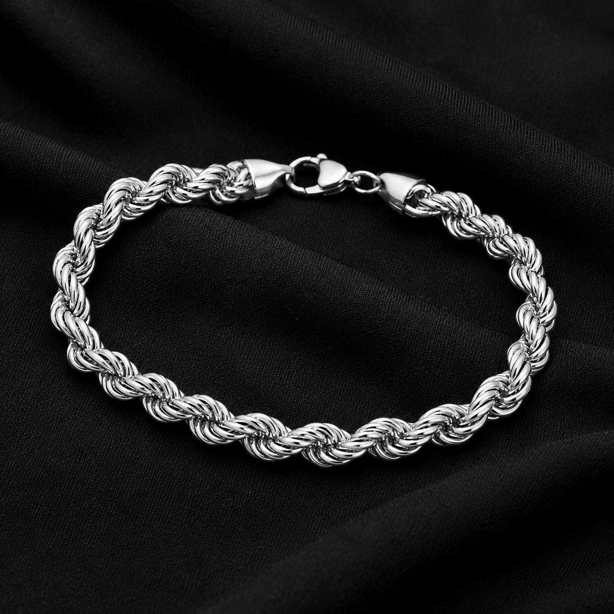 Silver Rope Chain Bracelet