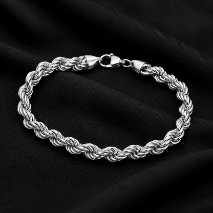 Silver Rope Chain Bracelet