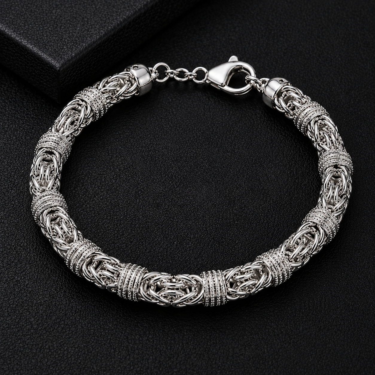 The Byzantine Elite Chain Bracelet | Silver Textured Edition