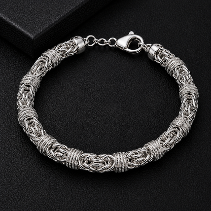 The Byzantine Elite Chain Bracelet | Silver Textured Edition