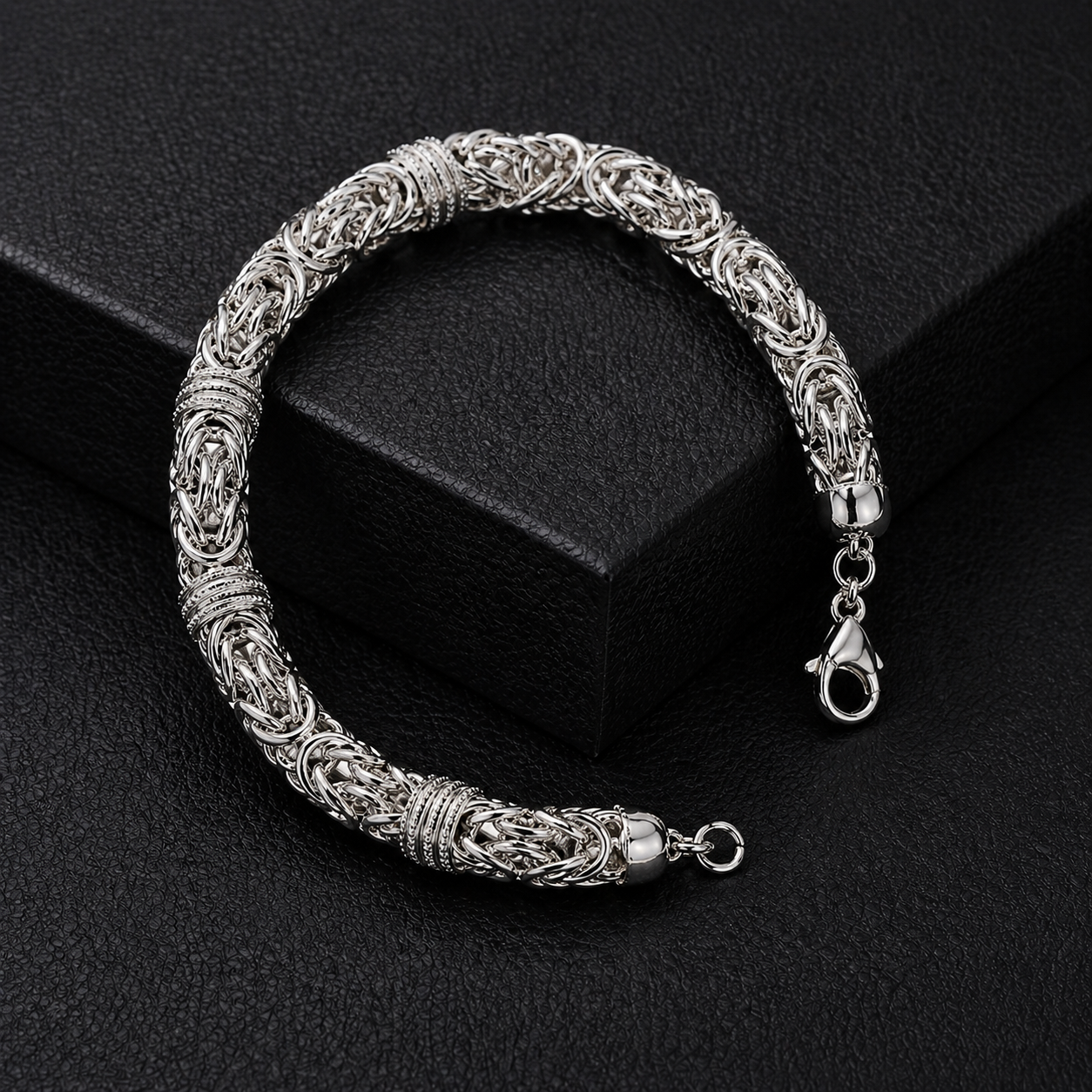 The Byzantine Elite Chain Bracelet | Silver Textured Edition