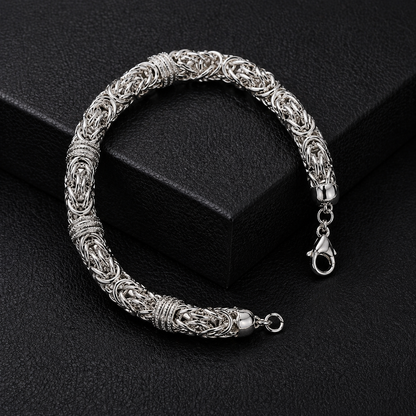 The Byzantine Elite Chain Bracelet | Silver Textured Edition