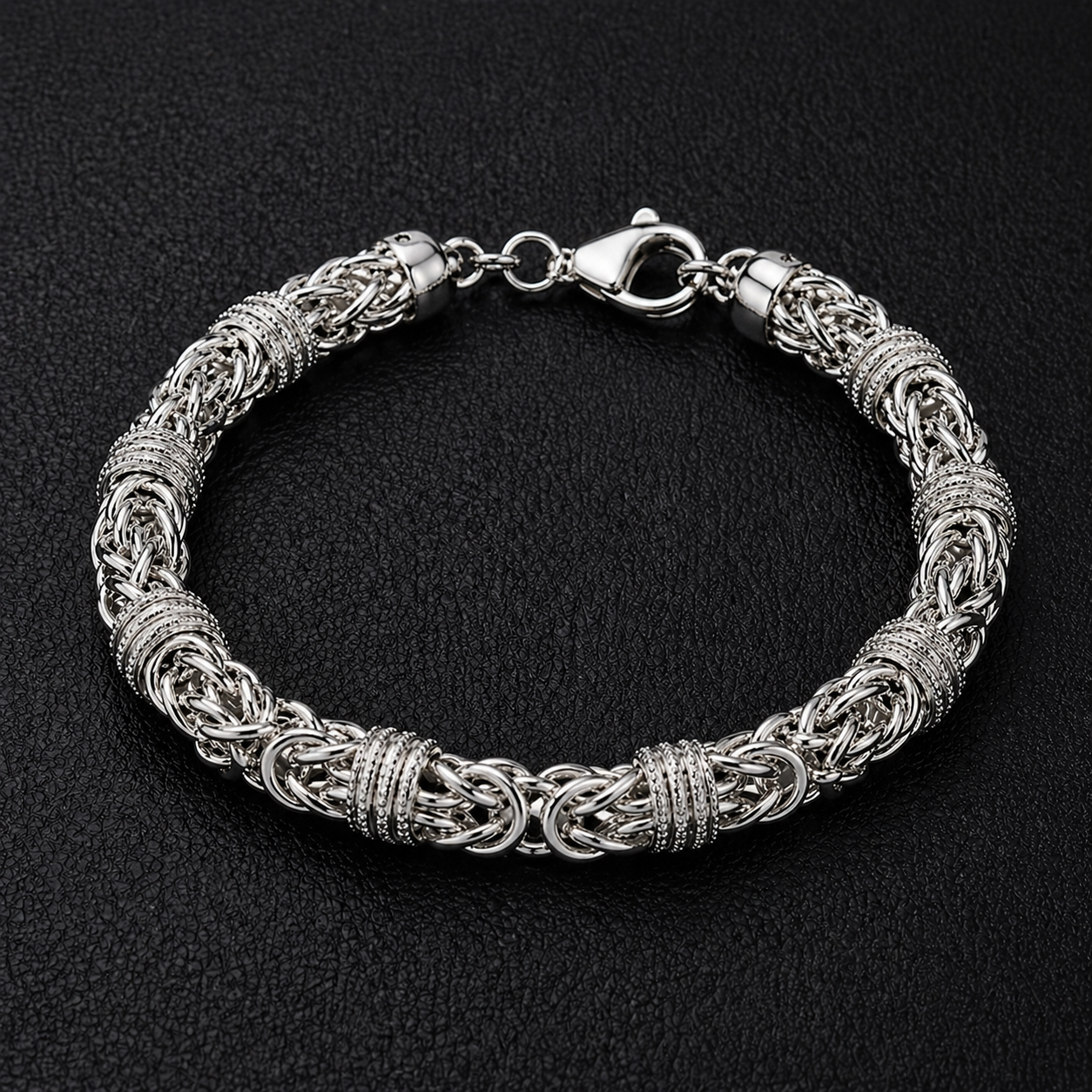The Byzantine Elite Chain Bracelet | Silver Textured Edition