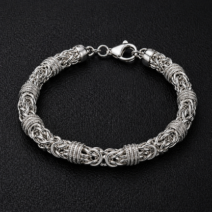 The Byzantine Elite Chain Bracelet | Silver Textured Edition
