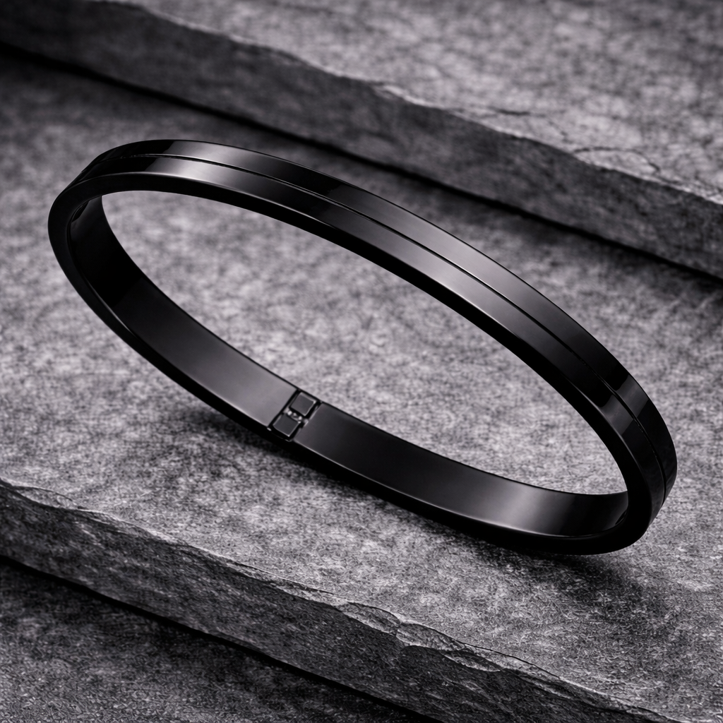 The Onyx Shadow Cuff | Dual-Finish Matte & Glossy Black