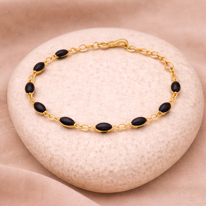 The Eternal Heart Link Bracelet | Gold Finish with Multi-Color Stones