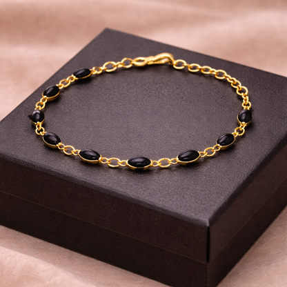 The Eternal Heart Link Bracelet | Gold Finish with Multi-Color Stones
