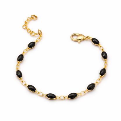 The Eternal Heart Link Bracelet | Gold Finish with Multi-Color Stones