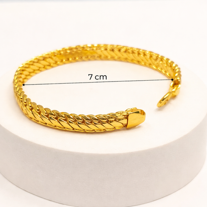 The 24K Gold-Finish Royal Snake Bone Bracelet | BoldCuff Signature