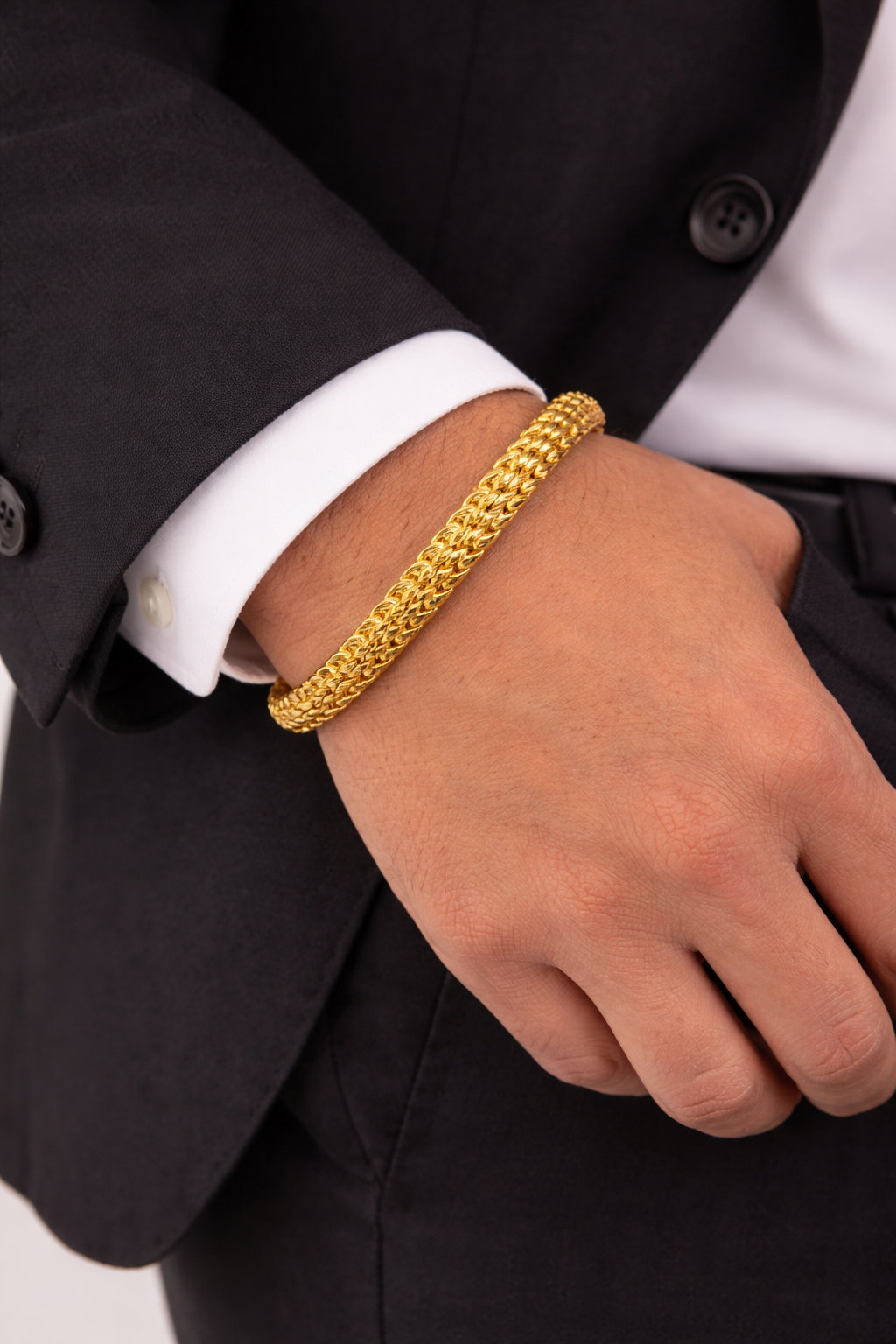 The 24K Gold-Finish Royal Snake Bone Bracelet | BoldCuff Signature