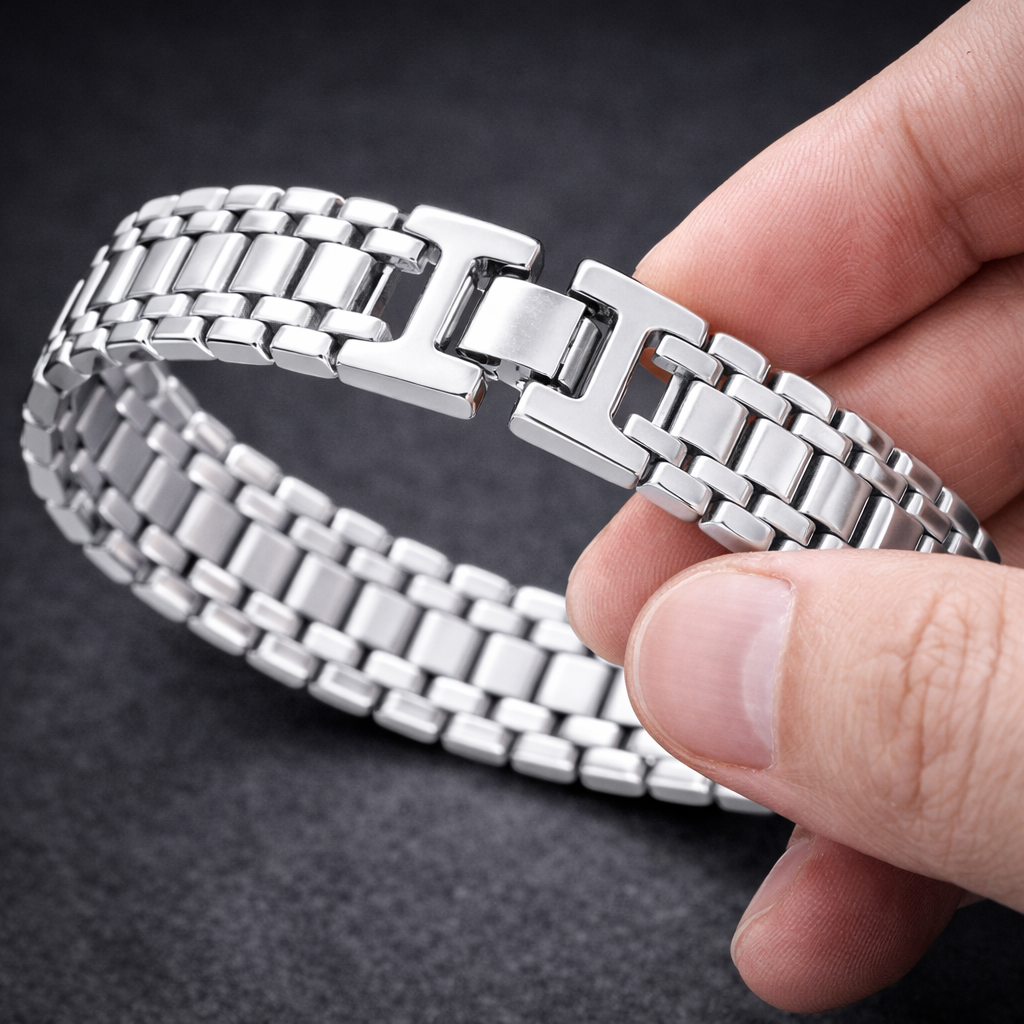 The Iced H-Link Luxe Bracelet | Brilliant Silver Edition