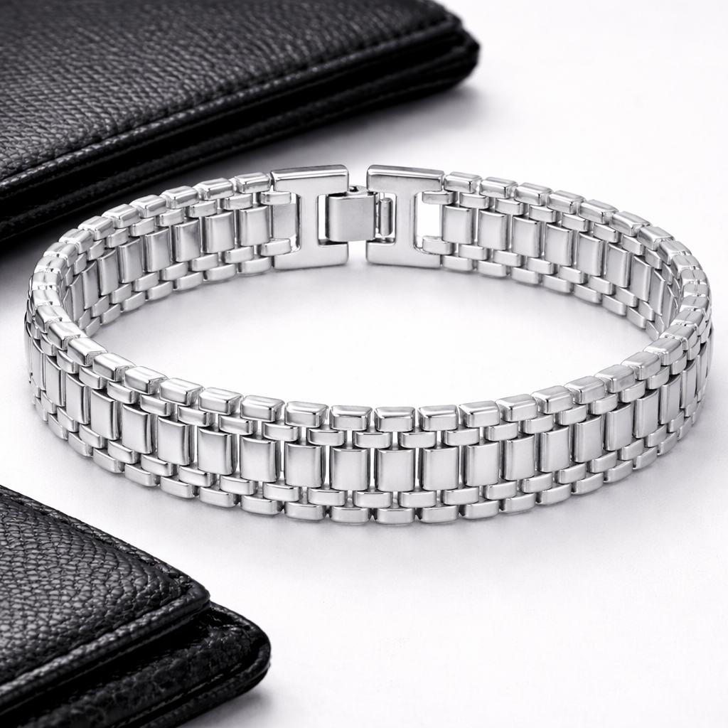 The Iced H-Link Luxe Bracelet | Brilliant Silver Edition