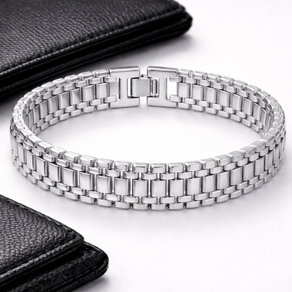 The Iced H-Link Luxe Bracelet | Brilliant Silver Edition
