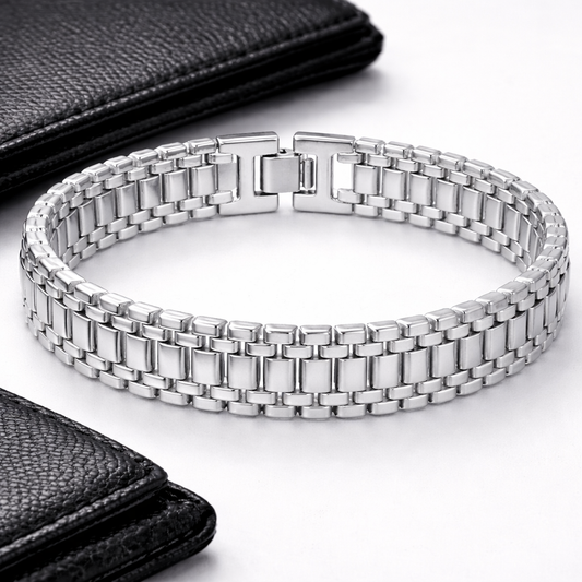 The Iced H-Link Luxe Bracelet | Brilliant Silver Edition