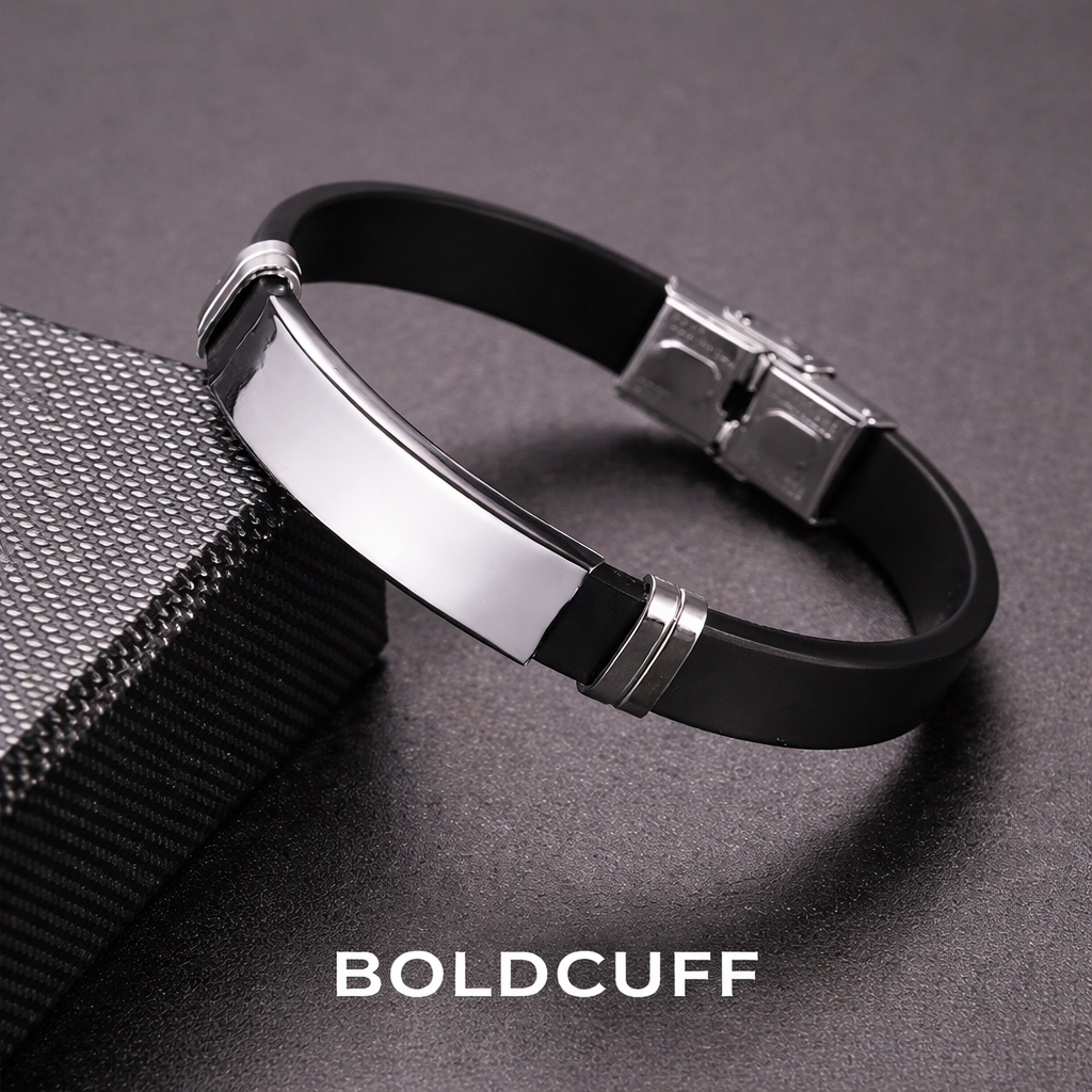 The Stealth Urban ID Bracelet | Matte Black & Silver