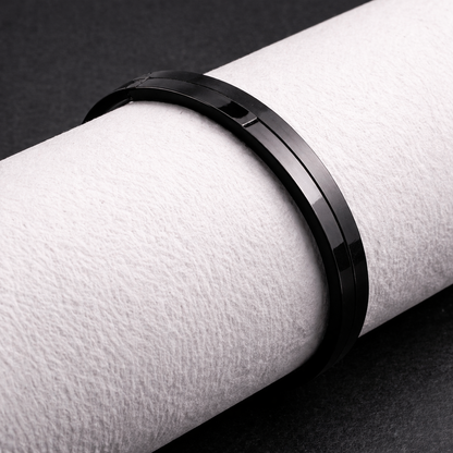 The Onyx Shadow Cuff | Dual-Finish Matte & Glossy Black