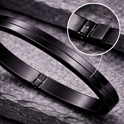 The Onyx Shadow Cuff | Dual-Finish Matte & Glossy Black