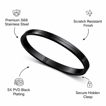 The Onyx Shadow Cuff | Dual-Finish Matte & Glossy Black